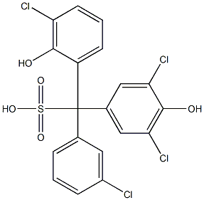 (3-クロロフェニル)(3-クロロ-2-ヒドロキシフェニル)(3,5-ジクロロ-4-ヒドロキシフェニル)メタンスルホン酸 化学構造式