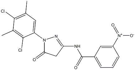 1-(2,4-Dichloro-3,5-dimethylphenyl)-3-(3-nitrobenzoylamino)-5(4H)-pyrazolone 结构式