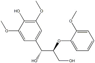 (1R,2S)-1-(3,5-ジメトキシ-4-ヒドロキシフェニル)-2-(2-メトキシフェノキシ)-1,3-プロパンジオール 化学構造式