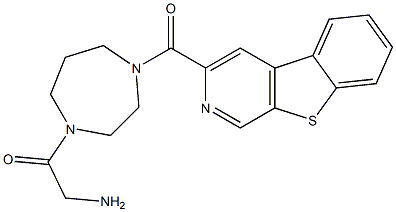 3-(4-Aminoacetyl-1,4-diazacycloheptan-1-ylcarbonyl)[1]benzothieno[2,3-c]pyridine,,结构式