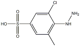 3-クロロ-4-ヒドラジノ-5-メチルベンゼンスルホン酸 化学構造式