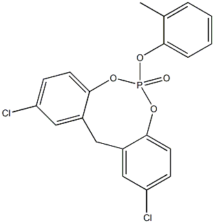 2,10-Dichloro-6-(2-methylphenoxy)-12H-dibenzo[d,g][1,3,2]dioxaphosphocin 6-oxide Structure