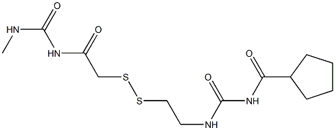 1-(Cyclopentylcarbonyl)-3-[2-[[(3-methylureido)carbonylmethyl]dithio]ethyl]urea,,结构式