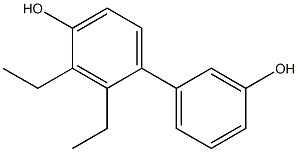 2,3-ジエチル-1,1'-ビフェニル-3',4-ジオール 化学構造式