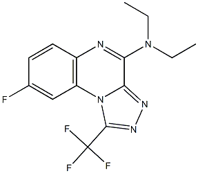4-ジエチルアミノ-1-トリフルオロメチル-8-フルオロ[1,2,4]トリアゾロ[4,3-a]キノキサリン 化学構造式
