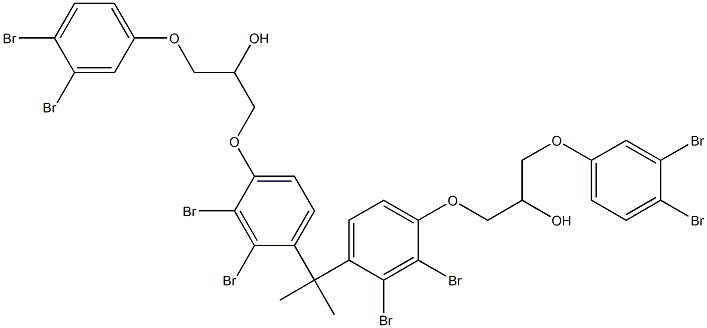 2,2-Bis[2,3-dibromo-4-[2-hydroxy-3-(3,4-dibromophenoxy)propyloxy]phenyl]propane Structure