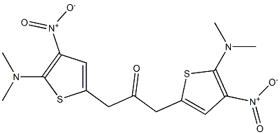 2-(ジメチルアミノ)-3-ニトロ-5-アセチルチオフェン 化学構造式
