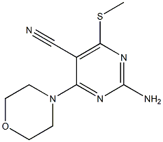 2-Amino-4-morpholino-6-(methylthio)pyrimidine-5-carbonitrile,,结构式