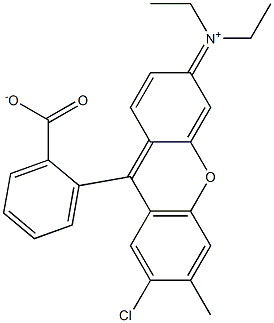 2-[7-Chloro-3-(diethyliminio)-6-methyl-3H-xanthen-9-yl]benzoic acid Structure