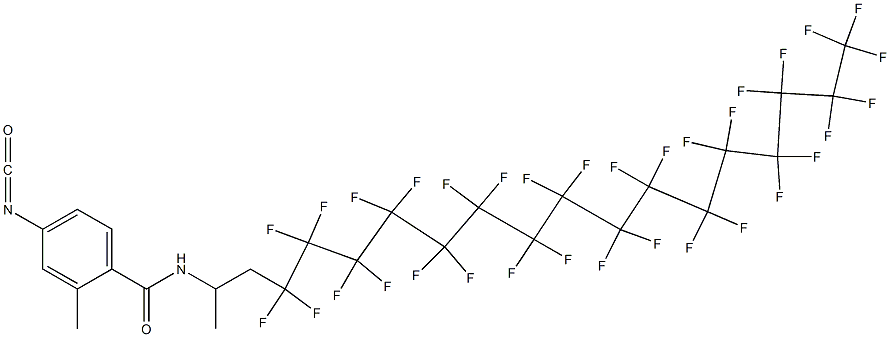 4-Isocyanato-2-methyl-N-[2-(tritriacontafluorohexadecyl)-1-methylethyl]benzamide 结构式