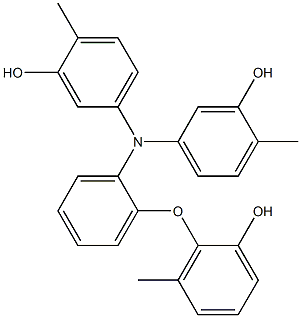 N,N-Bis(3-hydroxy-4-methylphenyl)-2-(2-hydroxy-6-methylphenoxy)benzenamine 结构式