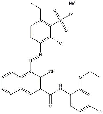 2-Chloro-6-ethyl-3-[[3-[[(4-chloro-2-ethoxyphenyl)amino]carbonyl]-2-hydroxy-1-naphtyl]azo]benzenesulfonic acid sodium salt Structure