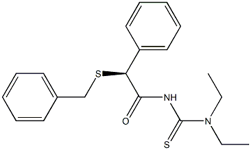 (+)-3-[(S)-(Benzylthio)phenylacetyl]-1,1-diethylthiourea 结构式