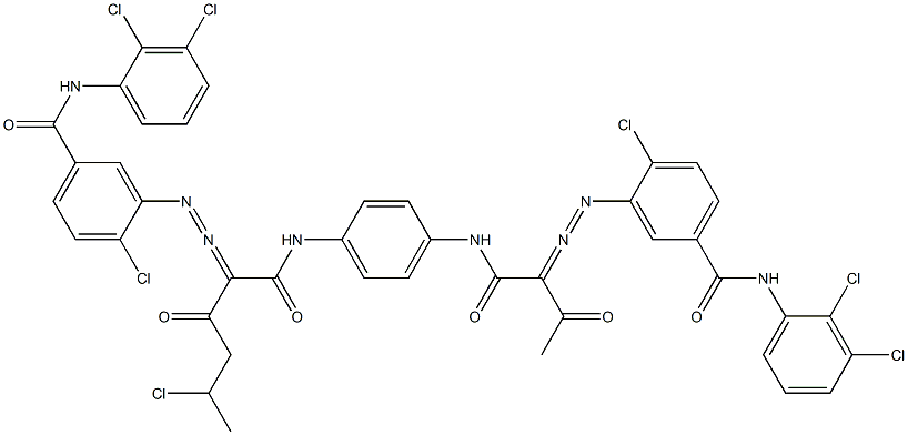 3,3'-[2-(1-Chloroethyl)-1,4-phenylenebis[iminocarbonyl(acetylmethylene)azo]]bis[N-(2,3-dichlorophenyl)-4-chlorobenzamide] 结构式