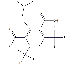 6-(Trifluoromethyl)-2-(1,1-difluoroethyl)-4-isobutylpyridine-3,5-di(carboxylic acid methyl) ester Structure
