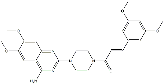 4-Amino-2-[4-[3-(3,5-dimethoxyphenyl)propenoyl]-1-piperazinyl]-6,7-dimethoxyquinazoline,,结构式