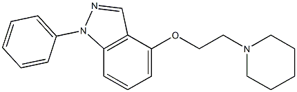 1-フェニル-4-[2-(ピペリジン-1-イル)エトキシ]-1H-インダゾール 化学構造式