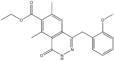 1-(2-Methoxybenzyl)-3,4-dihydro-4-oxo-5,7-dimethylphthalazine-6-carboxylic acid ethyl ester,,结构式