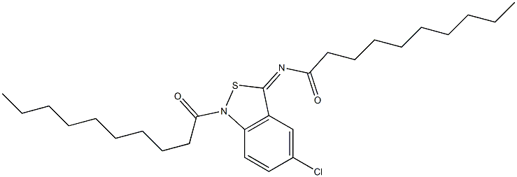 5-クロロ-1-デカノイル-3(1H)-デカノイルイミノ-2,1-ベンゾイソチアゾール 化学構造式