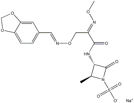 (3S,4S)-4-Methyl-2-oxo-3-[2-[(E)-methoxyimino]-3-(1,3-benzodioxol-5-ylmethylene)aminooxypropionylamino]azetidine-1-sulfonic acid sodium salt