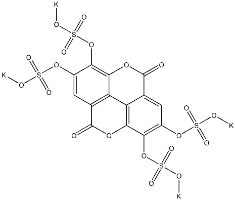 2,3,7,8-Tetrakis(potassiooxysulfonyloxy)[1]benzopyrano[5,4,3-cde][1]benzopyran-5,10-dione 结构式