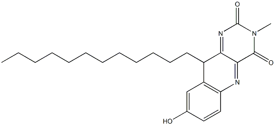 3-Methyl-10-dodecyl-8-hydroxypyrimido[5,4-b]quinoline-2,4(3H,10H)-dione 结构式