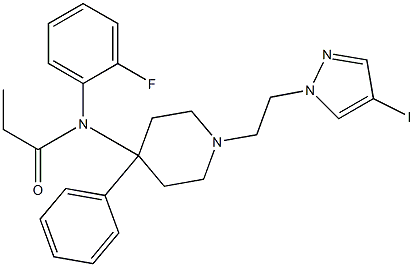 N-(2-Fluorophenyl)-N-[1-(2-(4-iodo-1H-pyrazol-1-yl)ethyl)-4-phenylpiperidin-4-yl]propanamide Structure