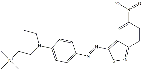 2-[N-エチル-4-[(5-ニトロ-2,1-ベンゾイソチアゾール-3-イル)アゾ]アニリノ]-N,N,N-トリメチル-1-エタンアミニウム 化学構造式