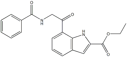 7-[2-(Benzoylamino)acetyl]-1H-indole-2-carboxylic acid ethyl ester Struktur