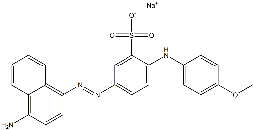 5-(4-Amino-1-naphtylazo)-2-(p-methoxyanilino)benzenesulfonic acid sodium salt 结构式