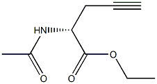 [R,(+)]-2-アセチルアミノ-4-ペンチン酸エチル 化学構造式