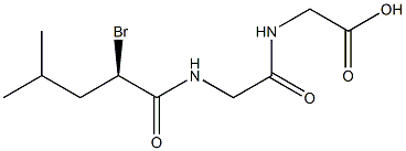 (+)-N-[N-[(R)-2-Bromo-4-methylvaleryl]glycyl]glycine 结构式