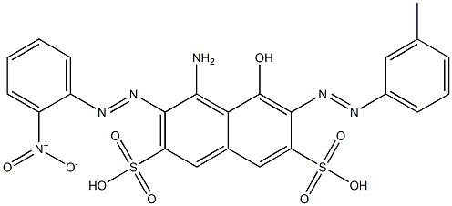 4-Amino-5-hydroxy-6-[(3-methylphenyl)azo]-3-[(2-nitrophenyl)azo]-2,7-naphthalenedisulfonic acid,,结构式