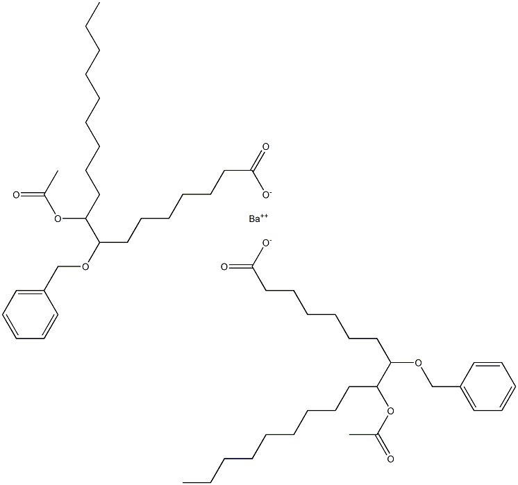 Bis(8-benzyloxy-9-acetyloxystearic acid)barium salt,,结构式