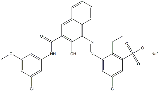 3-Chloro-6-ethyl-5-[[3-[[(3-chloro-5-methoxyphenyl)amino]carbonyl]-2-hydroxy-1-naphtyl]azo]benzenesulfonic acid sodium salt|
