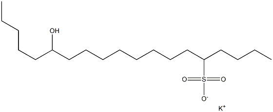 14-Hydroxynonadecane-5-sulfonic acid potassium salt,,结构式