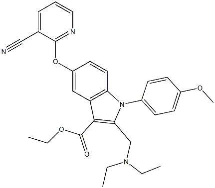 1-(4-Methoxyphenyl)-2-[(diethylamino)methyl]-5-[3-cyanopyridin-2-yloxy]-1H-indole-3-carboxylic acid ethyl ester