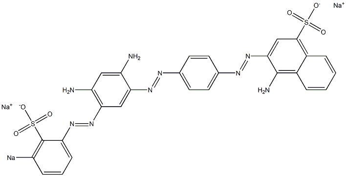 4-Amino-3-[[4-[[2,4-diamino-5-[(3-sodiosulfophenyl)azo]phenyl]azo]phenyl]azo]naphthalene-1-sulfonic acid sodium salt 结构式