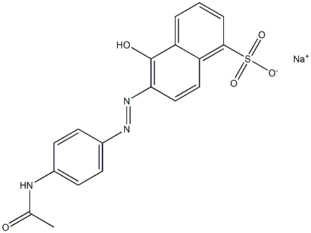 6-(p-アセチルアミノフェニルアゾ)-5-ヒドロキシ-1-ナフタレンスルホン酸ナトリウム 化学構造式