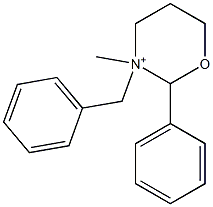 (2-Phenyl-3-benzyl-3-methyltetrahydro-2H-1,3-oxazin)-3-ium Structure