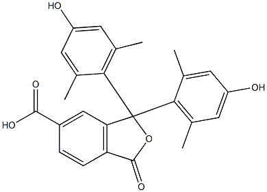 1,3-Dihydro-1,1-bis(4-hydroxy-2,6-dimethylphenyl)-3-oxoisobenzofuran-6-carboxylic acid,,结构式