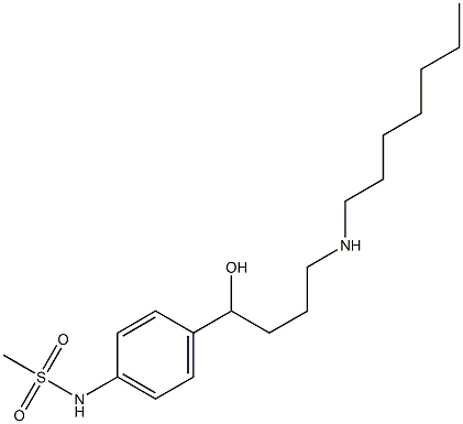 4-Heptylamino-1-(4-methylsulfonylaminophenyl)-1-butanol 结构式