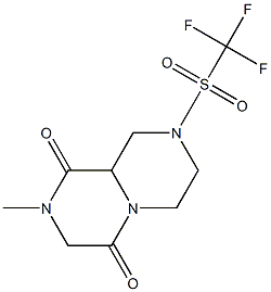 Hexahydro-2-methyl-8-[(trifluoromethyl)sulfonyl]-4H-pyrazino[1,2-a]pyrazine-1,4(9aH)-dione Structure