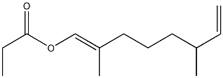 Propionic acid 2,6-dimethyl-1,7-octadienyl ester Struktur