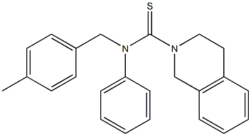 N-(4-メチルベンジル)-N-フェニル-1,2,3,4-テトラヒドロイソキノリン-2-カルボチオアミド 化学構造式