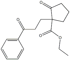 1-(3-オキソ-3-フェニルプロピル)-2-オキソシクロペンタンカルボン酸エチル 化学構造式