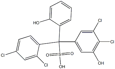 (2,4-Dichlorophenyl)(3,4-dichloro-5-hydroxyphenyl)(2-hydroxyphenyl)methanesulfonic acid,,结构式