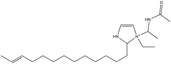 1-[1-(アセチルアミノ)エチル]-1-エチル-2-(11-トリデセニル)-4-イミダゾリン-1-イウム 化学構造式