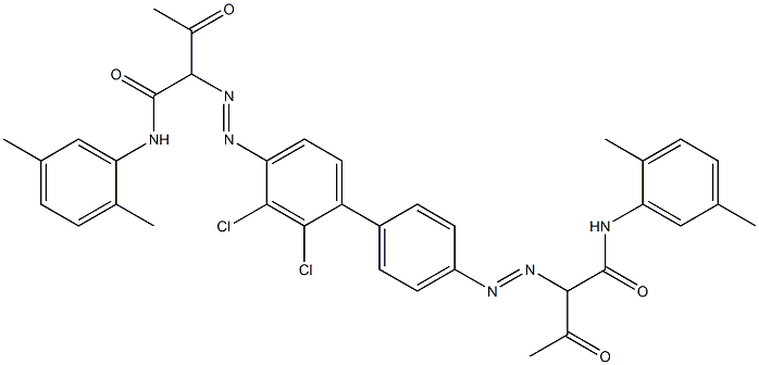 4,4'-Bis[[1-(2,5-dimethylphenylamino)-1,3-dioxobutan-2-yl]azo]-2,3-dichloro-1,1'-biphenyl Structure