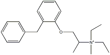 N,N-ジエチルN-[1-メチル-2-(2-ベンジルフェノキシ)エチル]メタンアミニウム 化学構造式